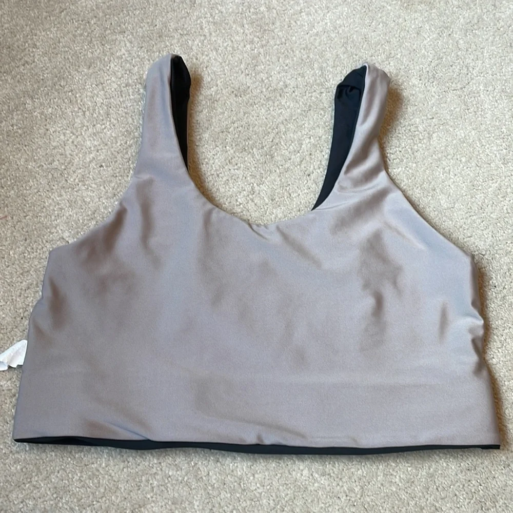 Becca reversible tank style tan to black tank style bikini top